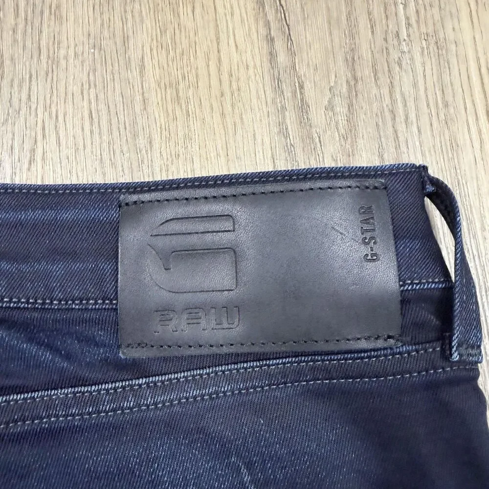 G-Star RAW 3301 Slim Jeans Mens 40x32 Blue Dark Wash Denim Straight Leg Pants - Picture 8 of 11